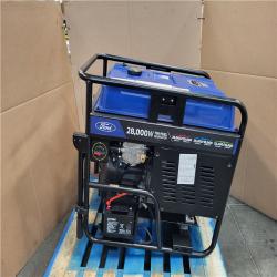 CALIFORNIA AS-IS LIKE NEW  FORD 28 000-WATT ELECTRIC SWITCH AND REMOTE START TRI-FUEL GASOLINE AND PROPANE PORTABLE GENERATOR