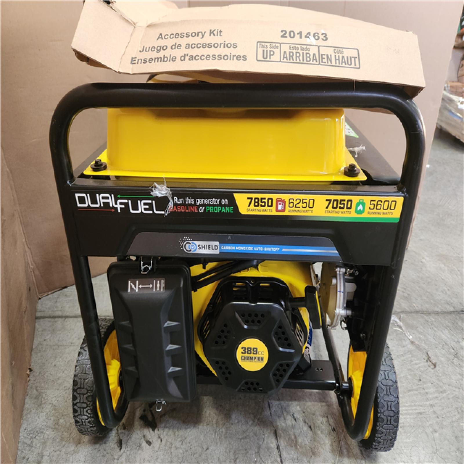 Phoenix NEW Champion Power Equipment 7850/6250-Watt Recoil Start Gasoline and Propane Powered Dual Fuel Portable Generator with CO Shield