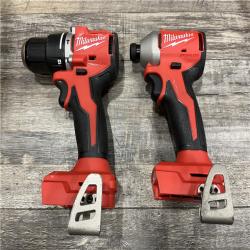 AS-IS Milwaukee 18-Volt Lithium-Ion Brushless Cordless Compact Hammer Drill/Impact Combo Kit