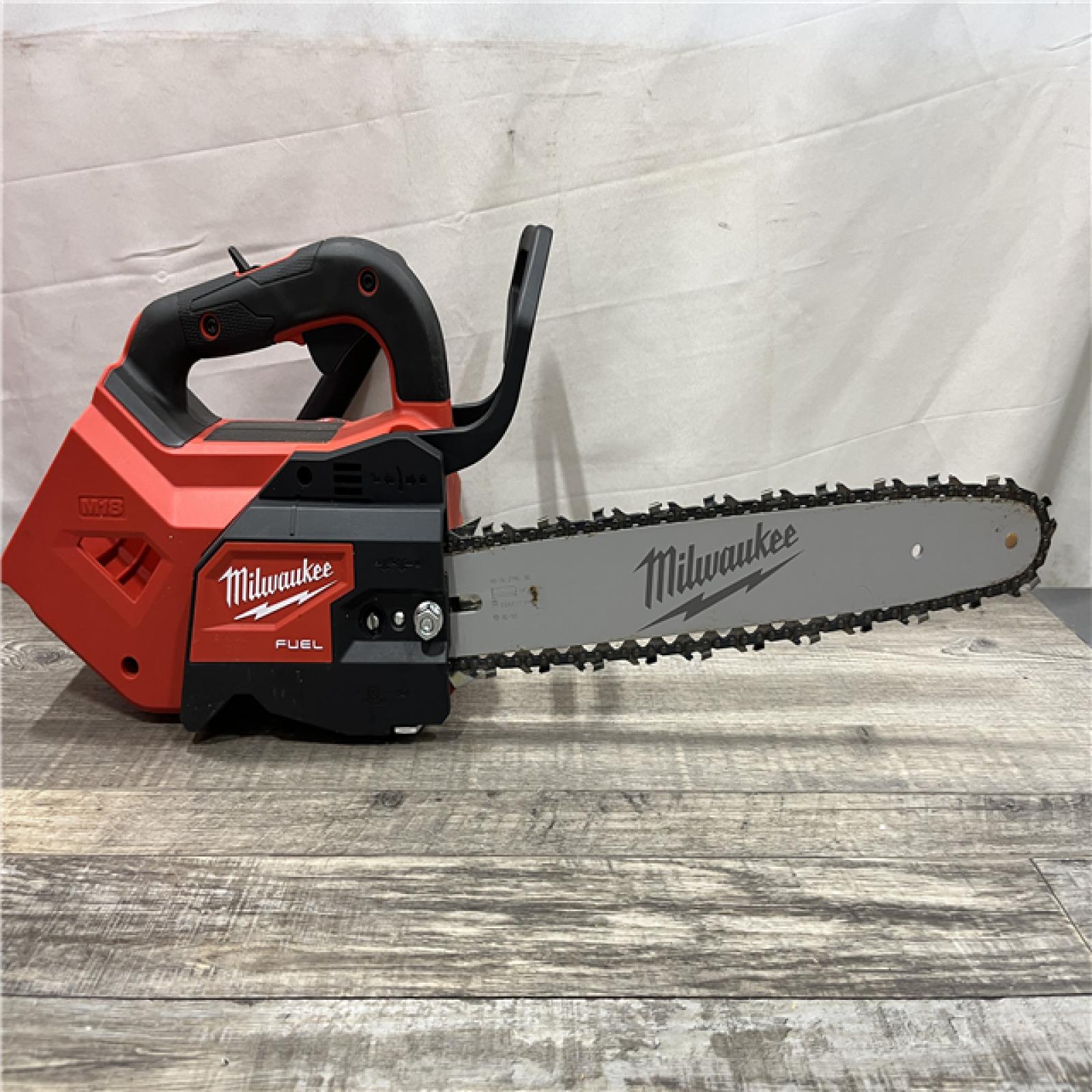 AS-IS Milwaukee FUEL 14 in. 18V Lithium-Ion Brushless Cordless Battery Top Handle Chainsaw (Tool Only)
