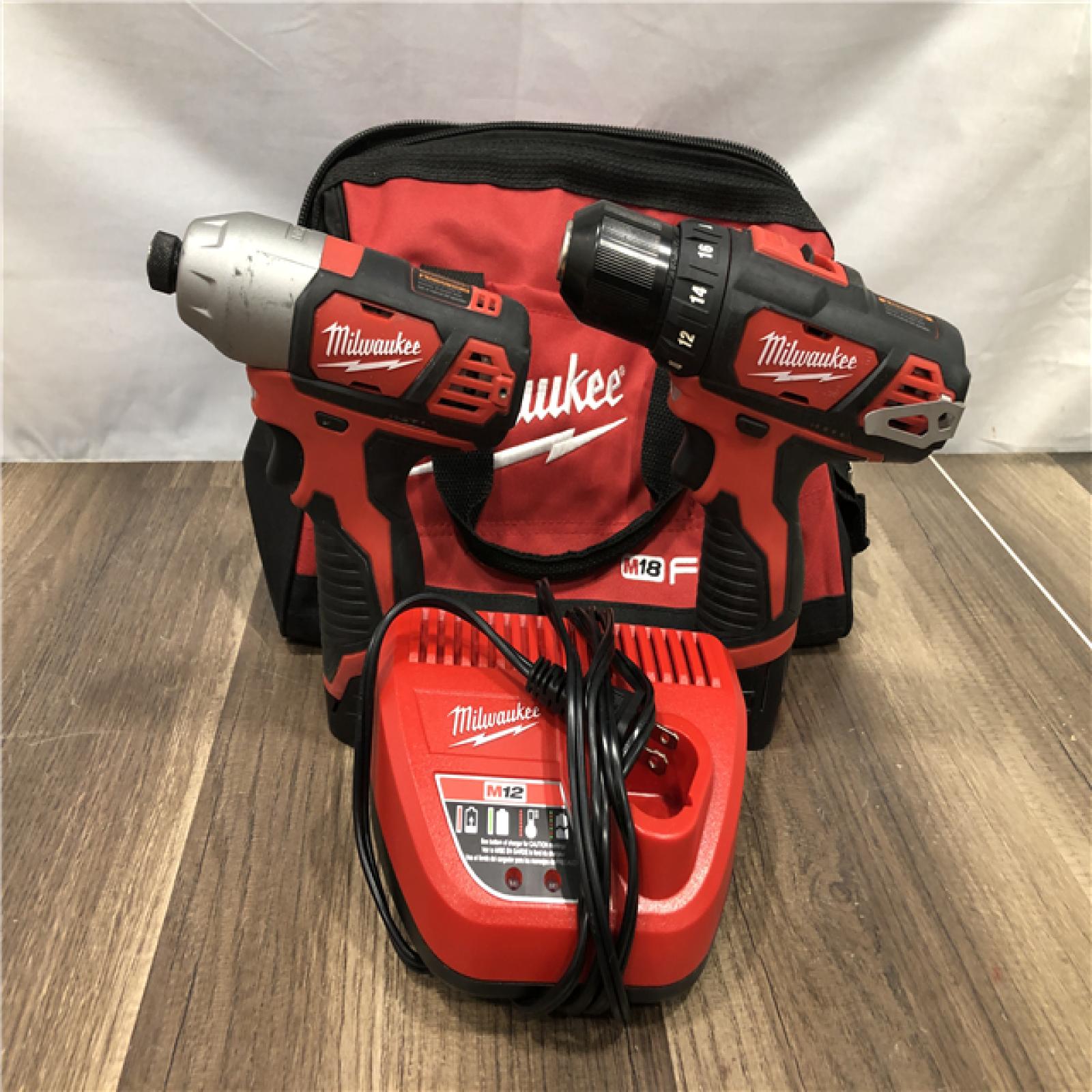 AS-IS Milwaukee 12V Lithium-Ion Cordless Drill Driver/Impact Driver Combo Kit