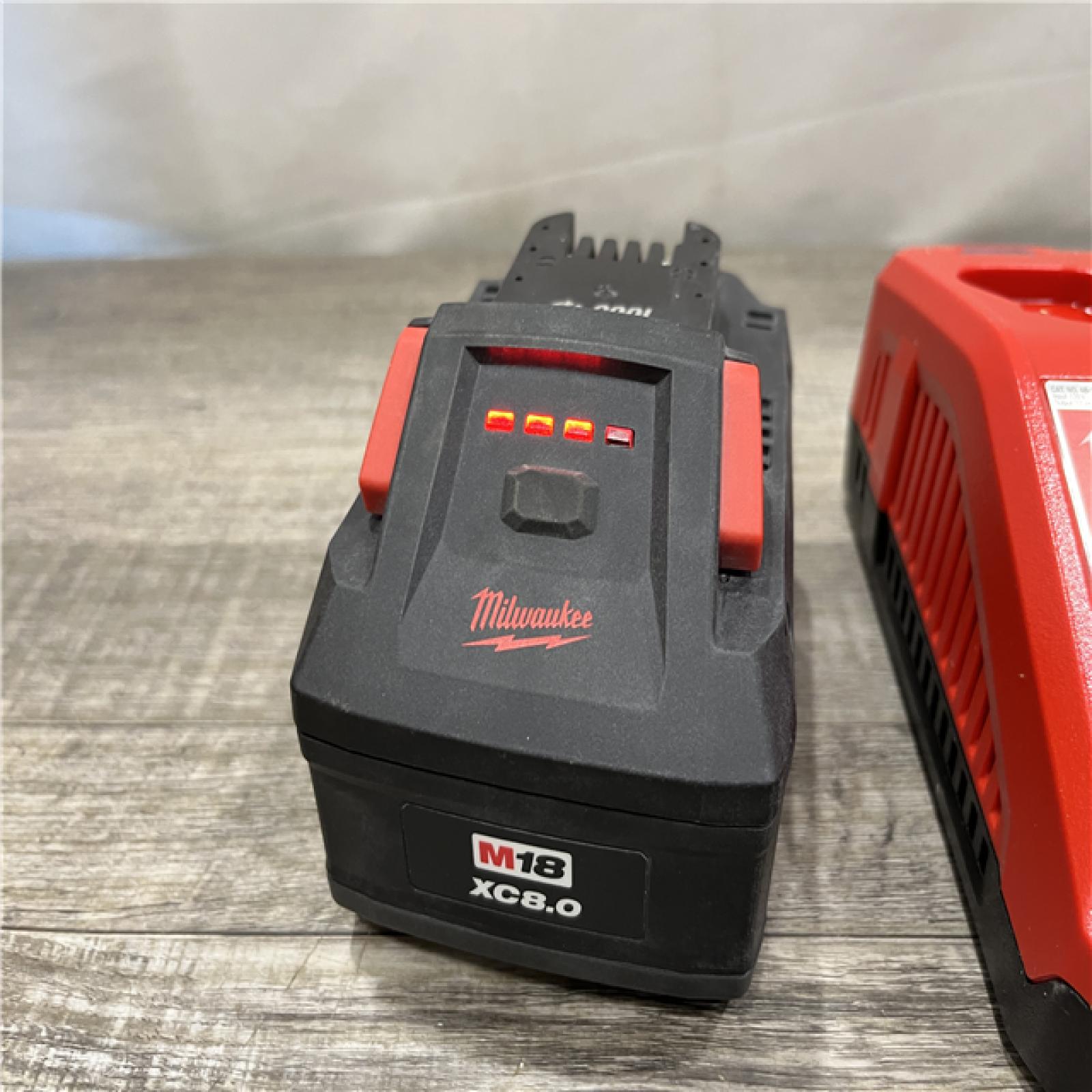 AS-IS Milwaukee 18-Volt Lithium-Ion REDLITHIUM FORGE Starter Kit with 8.0Ah Battery and Rapid Charger