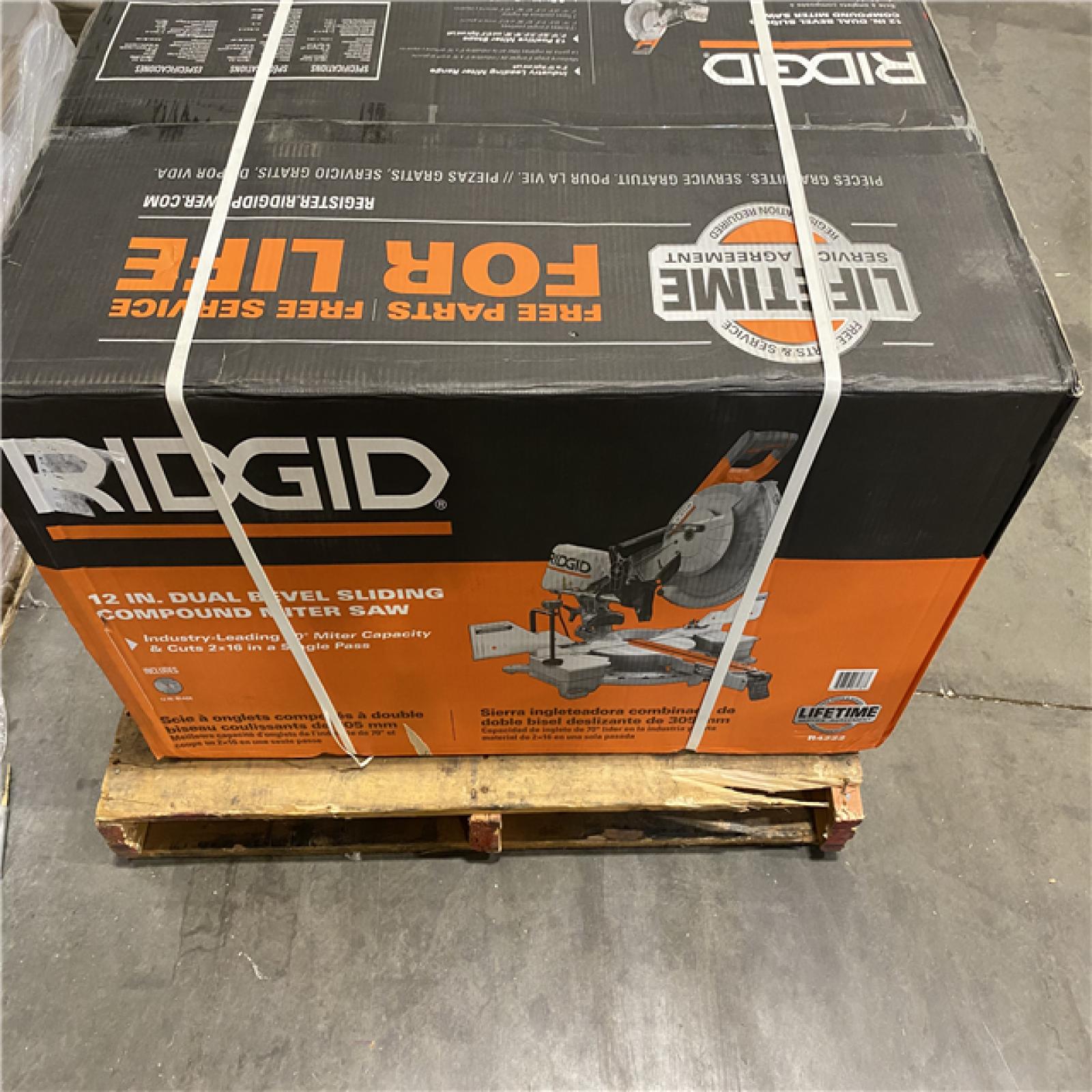 NEW- RIDGID 15 Amp Corded 12-Inch Dual Bevel Sliding Mitre Saw