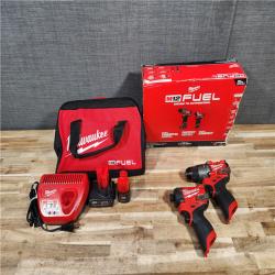 HOUSTON LOCATION - AS-IS Milwaukee  FUEL 12-Volt Lithium-Ion Brushless Cordless Hammer Drill and Impact Driver Combo Kit