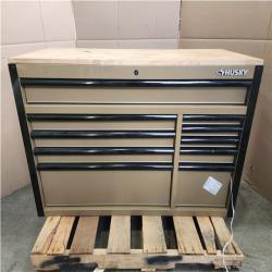 Phoenix LIKE NEW Husky Standard-Duty 52 in. W 10-Drawer Matte Tan Mobile Workbench Cabinet with Solid Wood Top