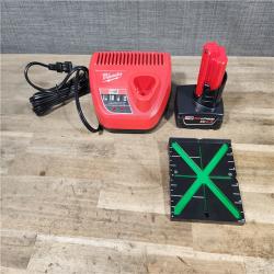 HOUSTON LOCATION - AS-IS Milwaukee Green 125 Ft. Cross Line and Plumb Points Laser Level Kit