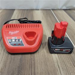 AS-IS   Milwaukee M12 12-Volt Lithium-Ion XC Battery Pack 4.0 Ah and Charger Starter Kit