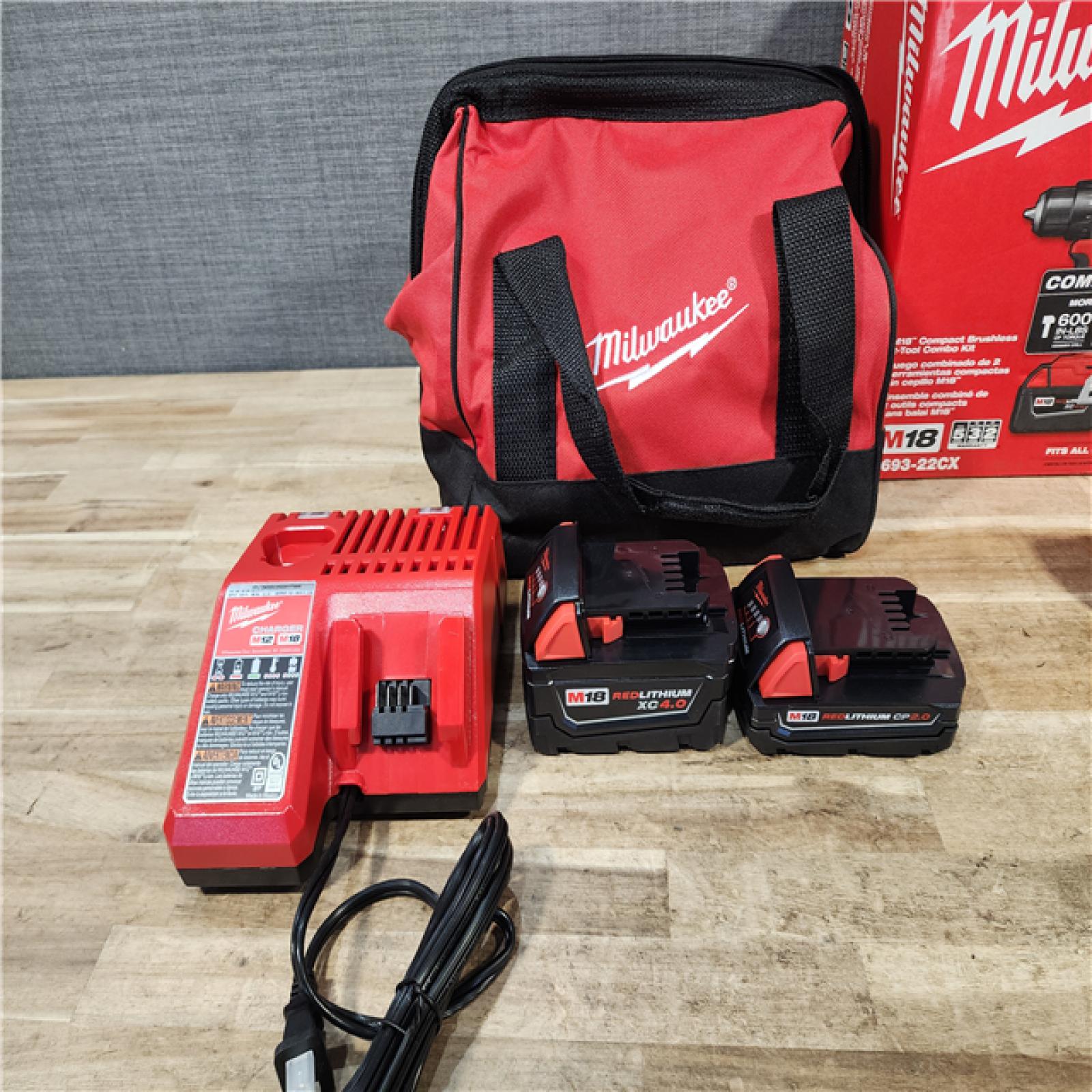 HOUSTON LOCATION - AS-IS Milwaukee 18-Volt Lithium-Ion Brushless Cordless Compact Hammer Drill/Impact Combo Kit