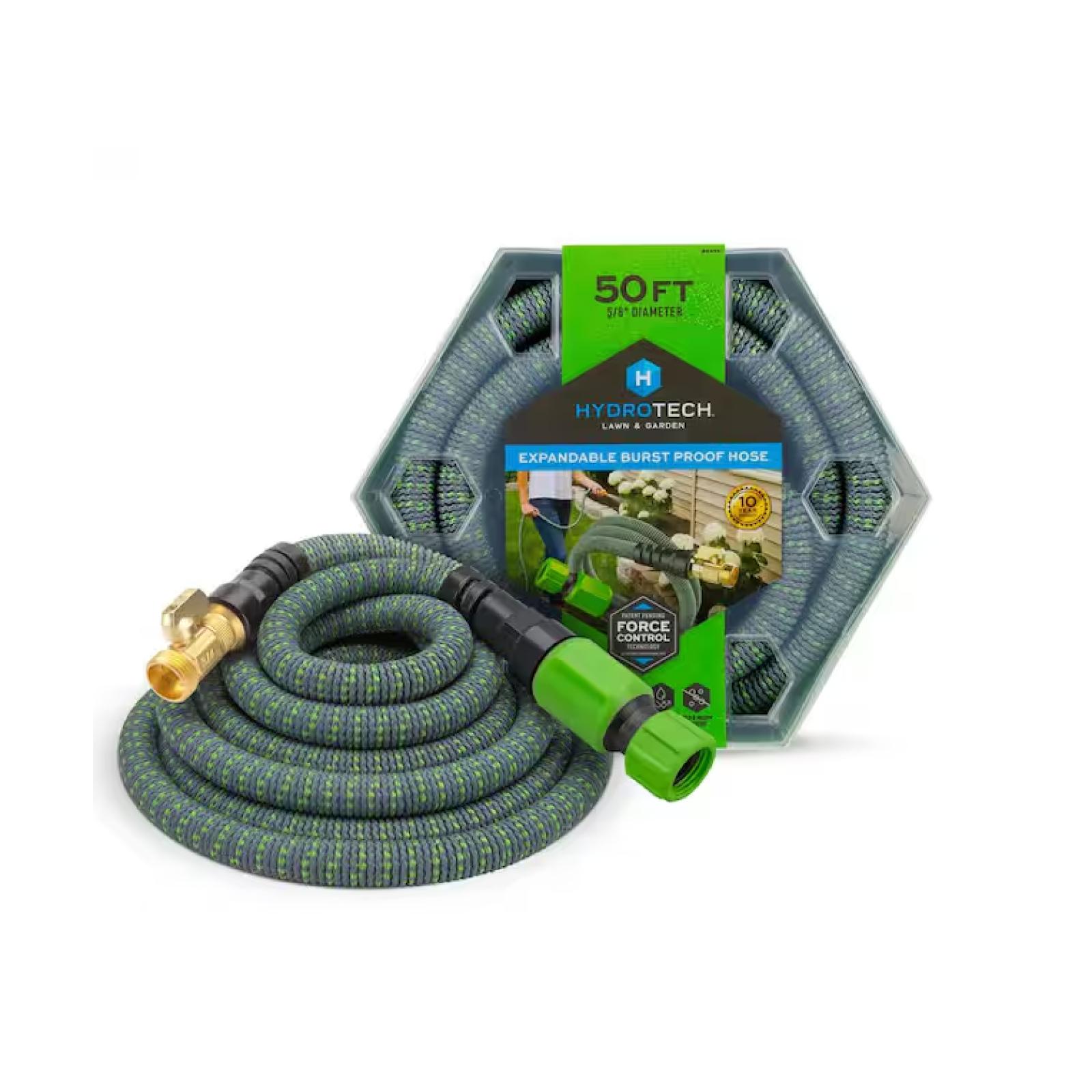 NEW! -Hydrotech 5/8 in. Dia. x 50 ft. Expandable Garden Water Hose- (3 UNITS)