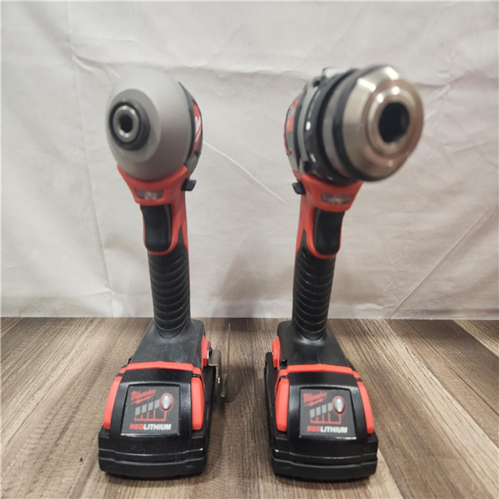 AS-IS- Milwaukee 18V Cordless Brushed 2-Tool Drill/Driver and Impact Driver Kit