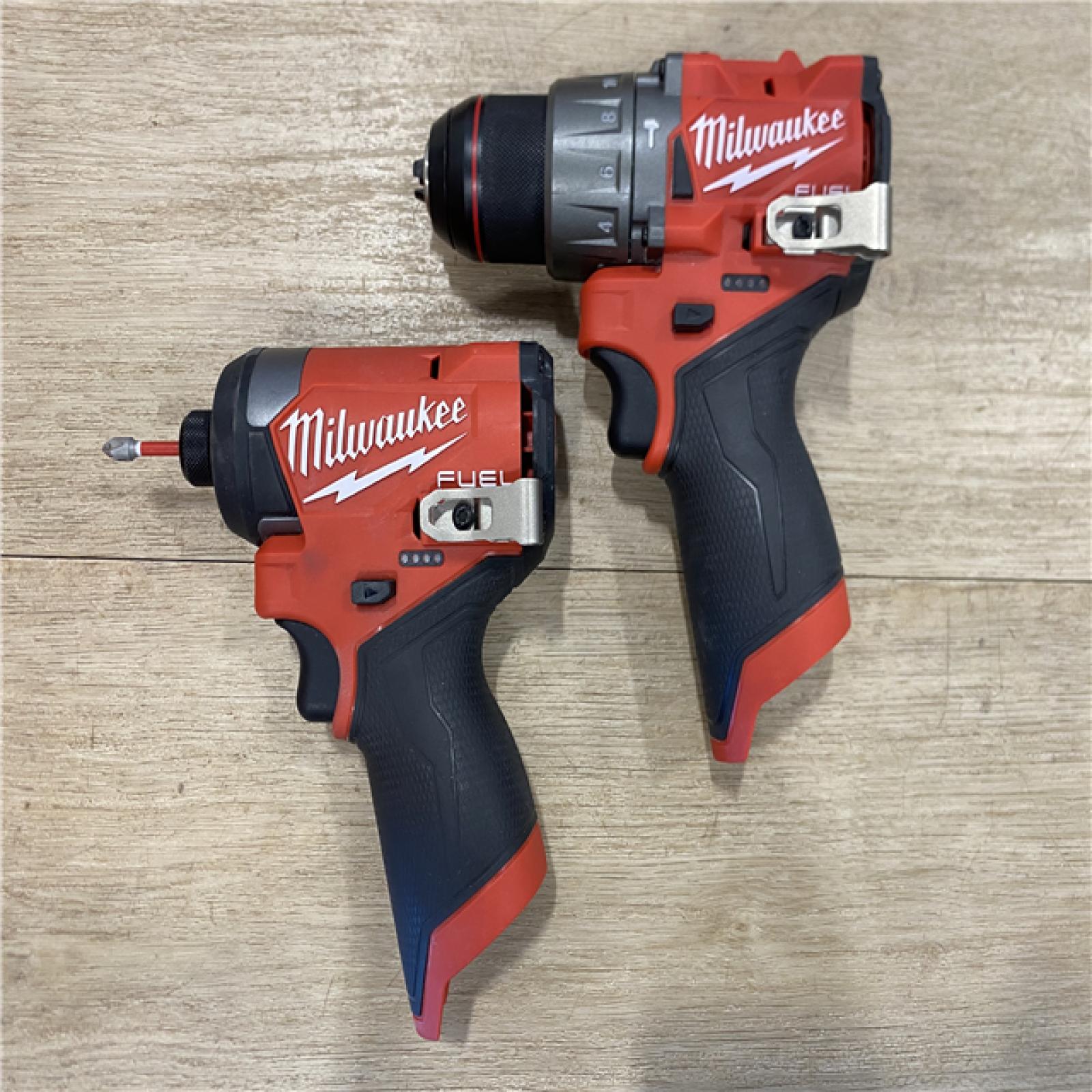 AS-IS Milwaukee FUEL 12-Volt Lithium-Ion Brushless Cordless Hammer Drill and Impact Driver Combo Kit
