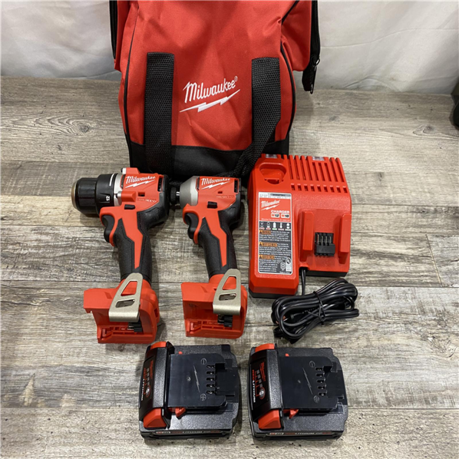 AS-IS Milwaukee 18V Lithium-Ion Brushless Cordless Compact Drill/Impact Combo Kit