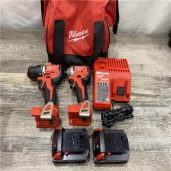 AS-IS Milwaukee 18V Lithium-Ion Brushless Cordless Compact Drill/Impact Combo Kit