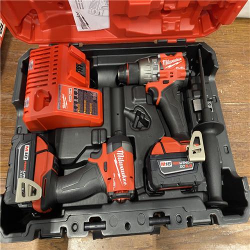 AS-IS MILWAUKEE M18 FUEL 18V Lithium-Ion Brushless Cordless Hammer Drill and Impact Driver Combo Kit (2-Tool) with 2 Batteries