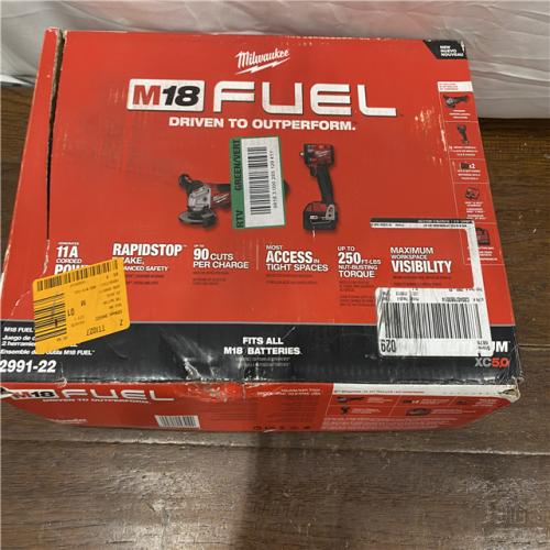 NEW M18 FUEL 18V Lithium-Ion Brushless Cordless Grinder & 3/8 in. Impact Wrench Combo Kit (2-Tool) W/ Two 5Ah Batteries