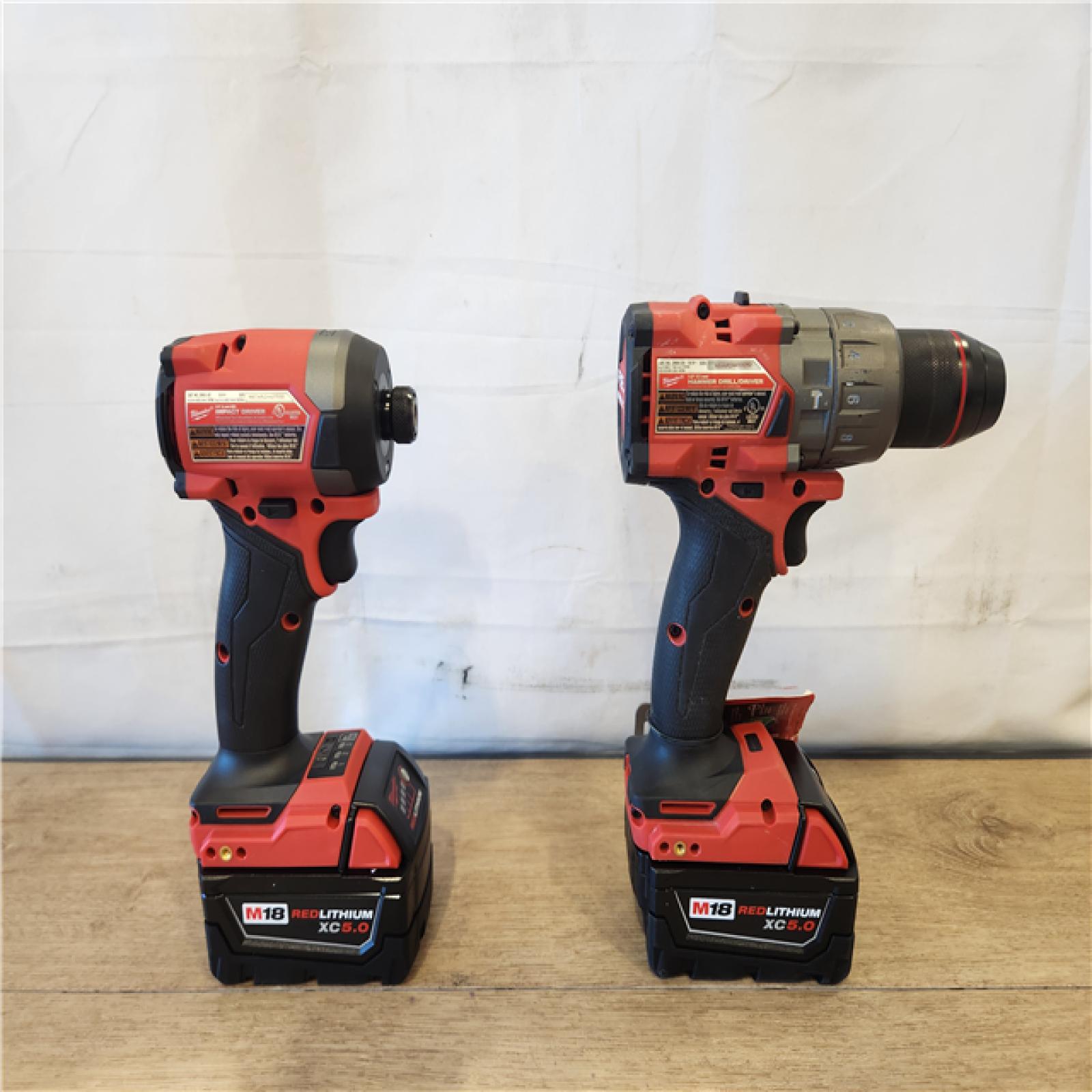 AS-IS- Milwaukee FUEL 18V Lithium-Ion Brushless Cordless Hammer Drill and Impact Driver Combo Kit