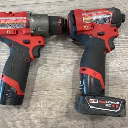 AS-IS Milwaukee FUEL 12-Volt Lithium-Ion Brushless Cordless Hammer Drill and Impact Driver Combo Kit