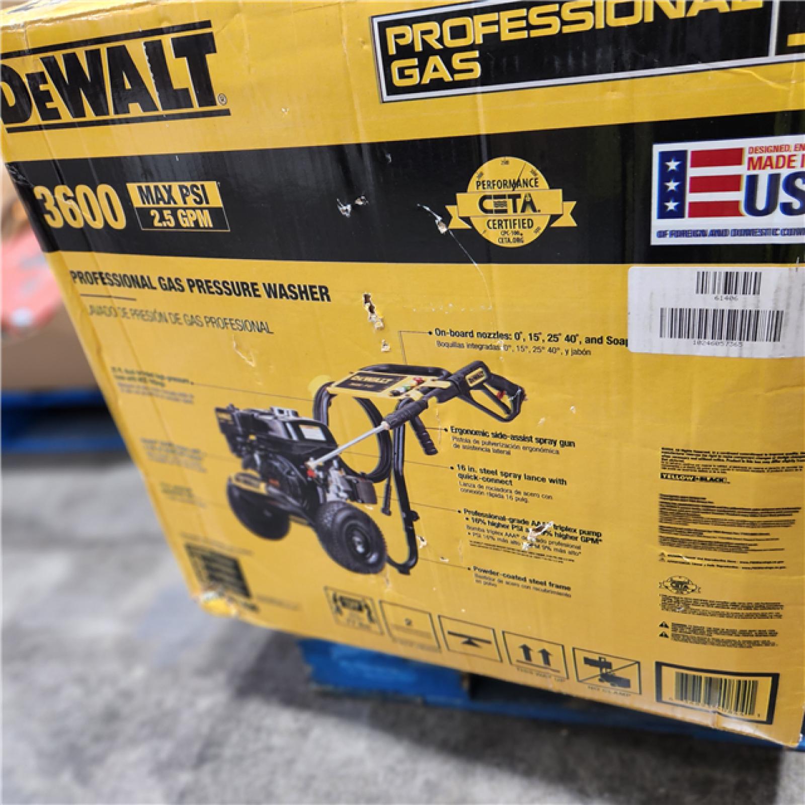 Dallas Location - As-Is DEWALT 3600 PSI 2.5 GPM Gas Pressure Washer