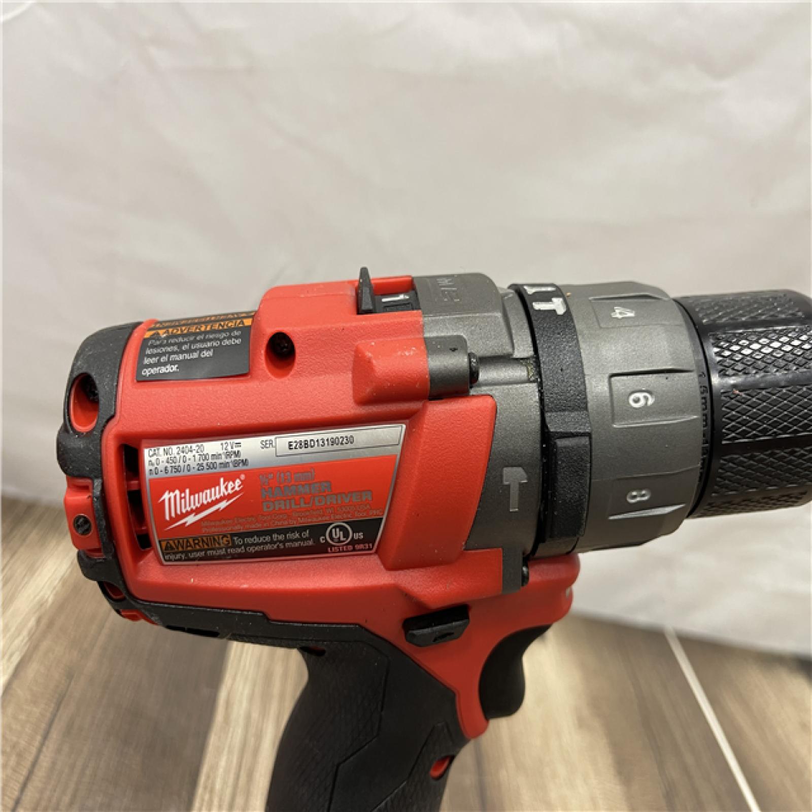 AS-IS Milwaukee FUEL 12V Lithium-Ion Brushless Cordless 1/2 in. Hammer Drill and Driver Kit