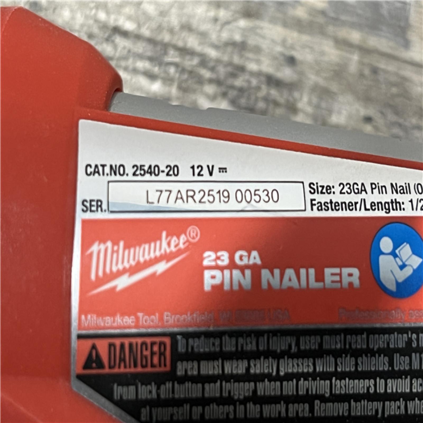 AS-IS Milwaukee 12-Volt 23-Gauge Lithium-Ion Cordless Pin Nailer (Tool-Only)