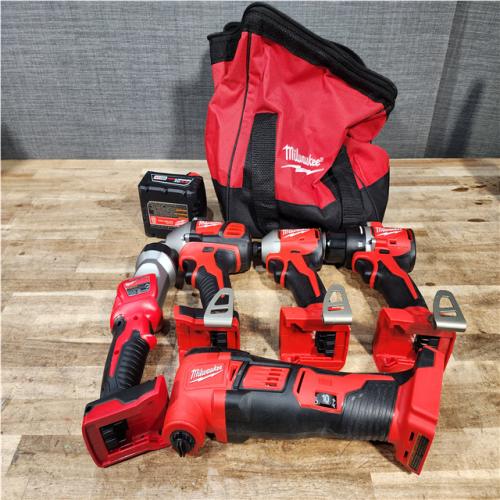 Houston Location AS-IS Milwaukee Drill and Impact Driver and Impact Wrench and Multitool and Work Light and Battery