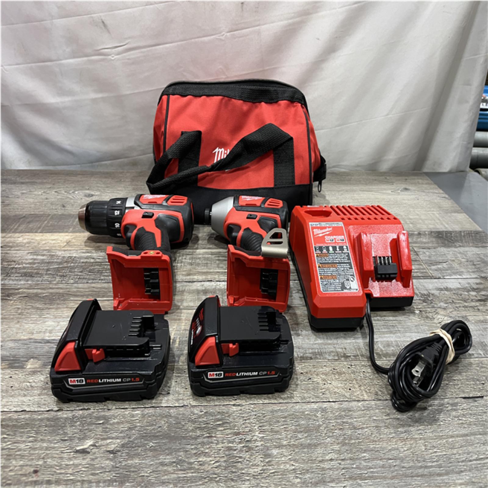 AS-IS Milwaukee 18V Lithium-Ion Cordless Drill Driver/Impact Driver Combo Kit