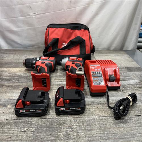 AS-IS Milwaukee 18V Lithium-Ion Cordless Drill Driver/Impact Driver Combo Kit