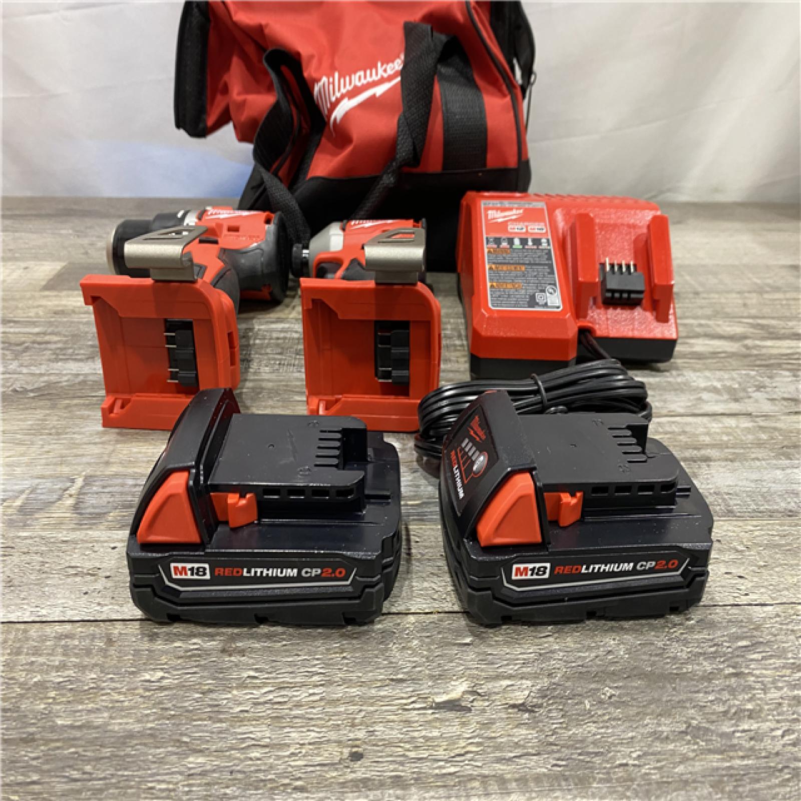 AS-IS Milwaukee 18V Lithium-Ion Brushless Cordless Compact Drill/Impact Combo Kit