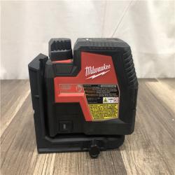 AS-IS Milwaukee Green 100 ft. Cross Line and Plumb Points Rechargeable Laser Level with REDLITHIUM Lithium-Ion USB Battery and Charger