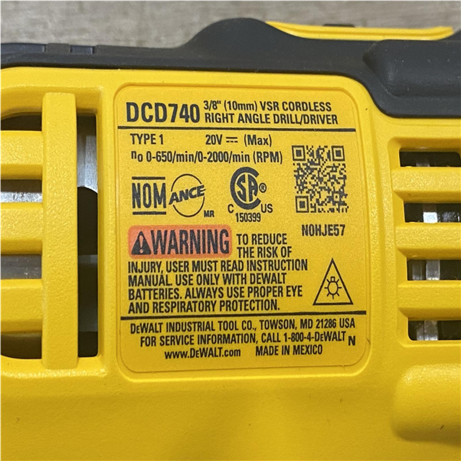 AS-IS DEWALT 20V MAX Cordless 3/8 in. Right Angle Drill/Driver (Tool Only)