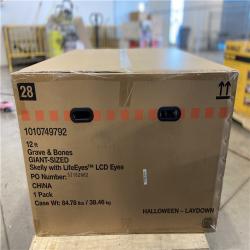 DALLAS LOCATION - Home Accents Holiday 12 ft. Grave & Bones Giant-Sized Skelly with LifeEyes™ LCD Eyes H5