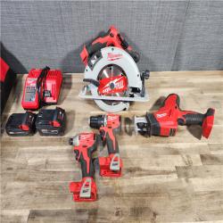 HOUSTON LOCATION - AS-IS Milwaukee M18 18-Volt Lithium-Ion Brushless Cordless Combo Kit (4-Tool) with 2-Batteries, 1-Charger and Tool Bag