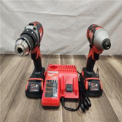 AS-IS- Milwaukee 18V Cordless Brushed 2-Tool Drill/Driver and Impact Driver Kit