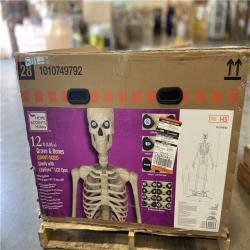 DALLAS LOCATION - Home Accents Holiday 12 ft. Grave & Bones Giant-Sized Skelly with LifeEyes™ LCD Eyes H5