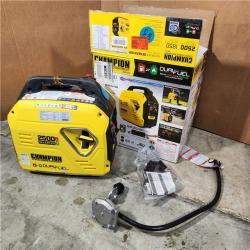 Houston Location AS-IS Champion Power Equipment 2500-Watt Recoil Start Ultra-Light Portable Gas and Propane Powered Dual Fuel Inverter Generator with CO Shield Appears Used Condition