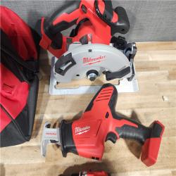 HOUSTON LOCATION - AS - IS Milwaukee M18 18-Volt Lithium-Ion Brushless Cordless 4-Tool Combo Kit