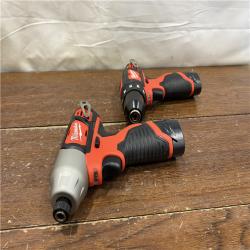 AS-IS Milwaukee M12 12V Lithium-Ion Cordless Drill Driver/Impact Driver Combo Kit with Two 1.5Ah Batteries, Charger and Bag (2-Tool)