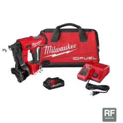 NEW! - Milwaukee M18 FUEL 18-Volt Lithium-Ion Brushless Cordless Coil Roofing Nailer Combo Kit with (1) 3.0 Ah Battery  Charger and Bag