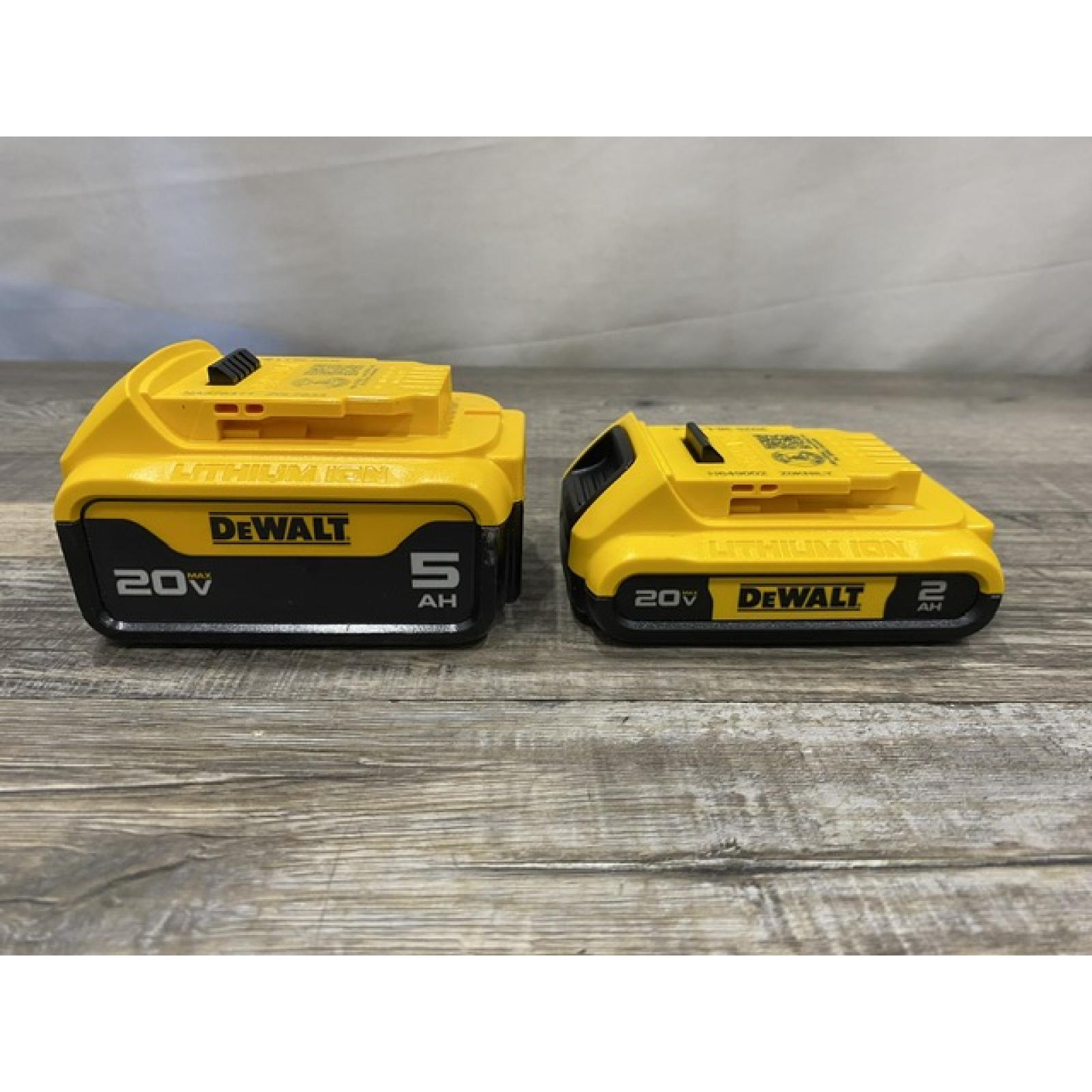 AS-IS DEWALT 20V MAX Lithium-Ion Battery Kit with 5.0Ah and 2.0Ah Battery and Charger