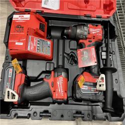 AS-IS Milwaukee FUEL 18V Lithium-Ion Brushless Cordless Hammer Drill and Impact Driver Combo Kit