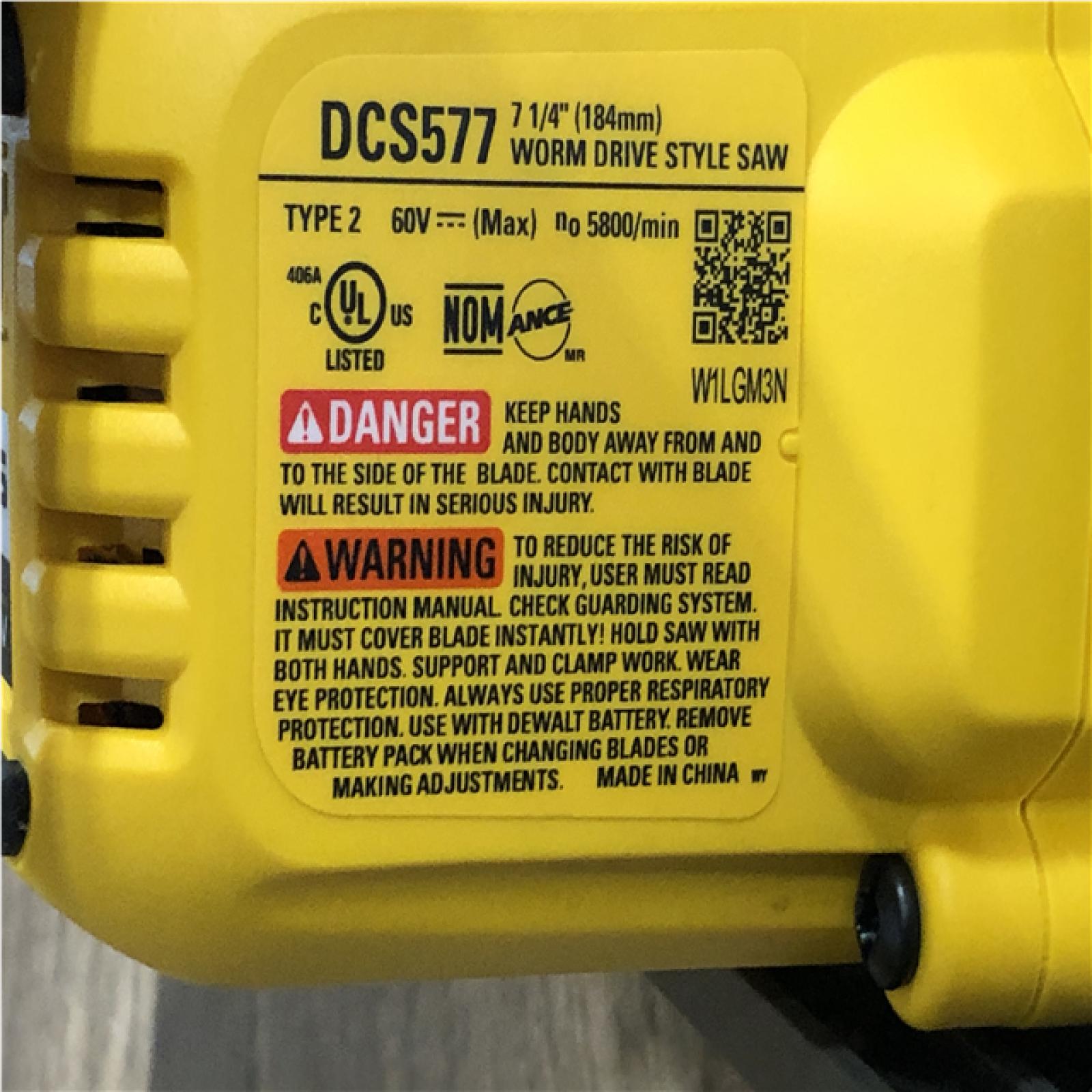 AS-IS DEWALT FLEXVOLT 60V MAX Cordless Brushless 7-1/4 in. Wormdrive Style Circular Saw (Tool Only)