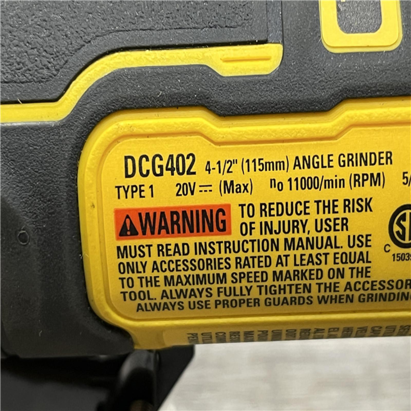 AS-IS DEWALT ATOMIC 20V MAX Cordless 4-1/2 in. Angle Grinder with Paddle Switch (Tool Only)