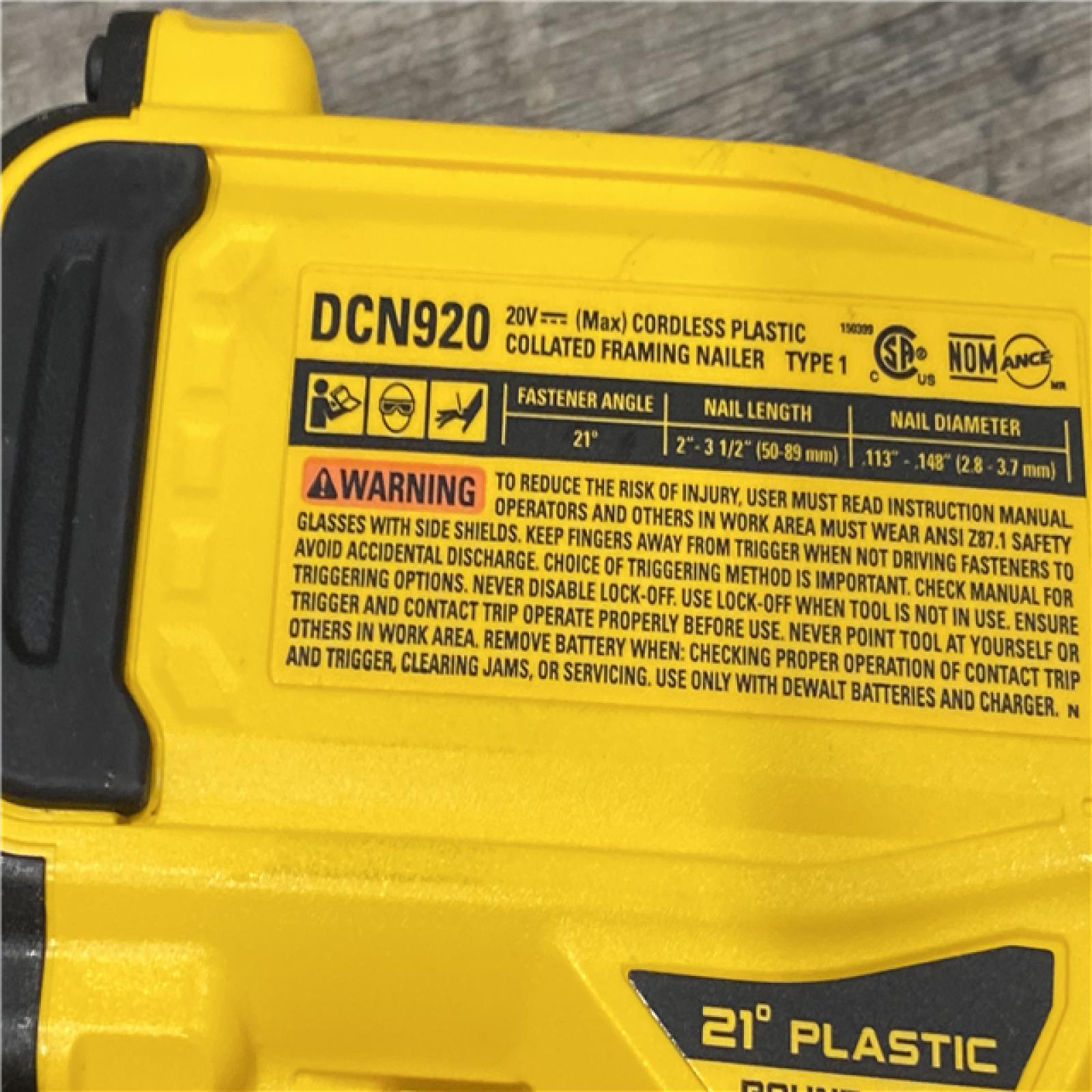 AS-IS DEWALT 20-Volt 21° Cordless Framing Nailer (Tool-Only)