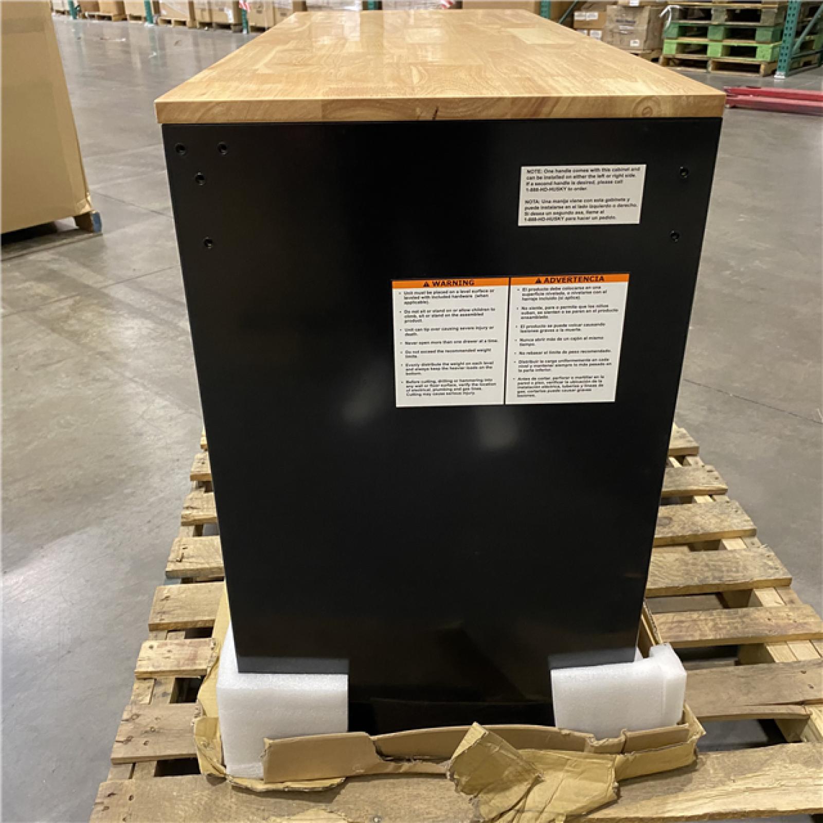 DALLAS LOCATION - Husky Tool Storage 46 in. W x 18 in. D 9-Drawer Mobile Workbench Cabinet in Gloss Black