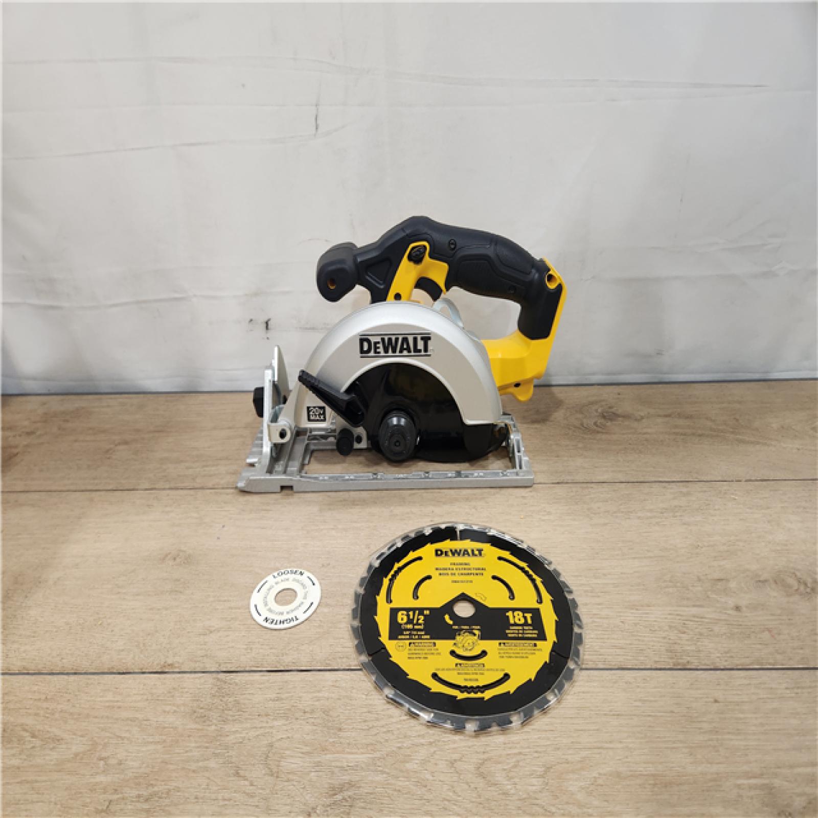AS-IS- DEWALT 20-Volt MAX Lithium-Ion Cordless 6-1/2 in. Circular Saw (Tool-Only)