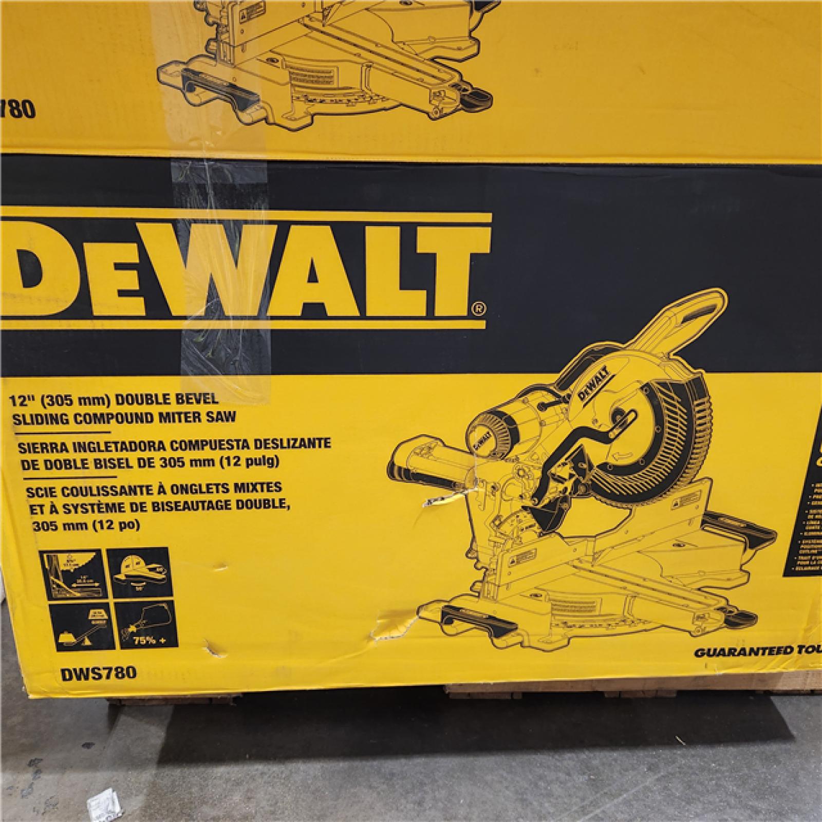 As-Is-  DEWALT 12 Double Bevel Sliding Compound Miter Saw