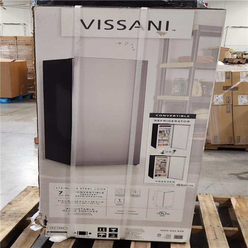 NEW Vissani 21.6 in. 7 Cu. Ft. Convertible Upright Freezer/Refrigerator