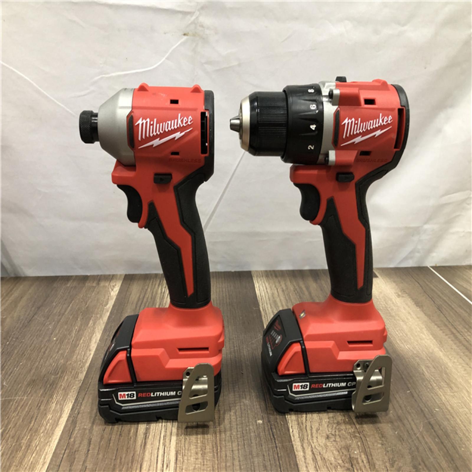 AS-IS Milwaukee 18V Lithium-Ion Brushless Cordless Compact Drill/Impact Combo Kit