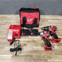 HOUSTON LOCATION - AS - IS Milwaukee 18V Lithium-Ion Cordless Drill Driver/Impact Driver Combo Kit