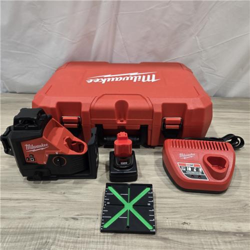 AS-IS Milwaukee-3632-21 M12 Green Beam Laser 360° 3-Plane Kit